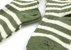 MP olivine strømper uld striber (2-pak)